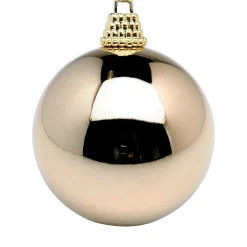 Hot DecoWoerner Glänzende, Bronze Weihnachtskugeln Aus Plastik, 6 Cm Ø – 24 Stück braun