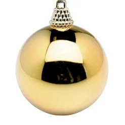 New DecoWoerner Glänzende, ene Weihnachtskugeln Aus Plastik, 6 Cm Ø – 24 Stück gold