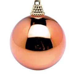 Sale DecoWoerner Glänzende, Kupfere Weihnachtskugeln Aus Plastik, 6 Cm Ø – 24 Stück rot