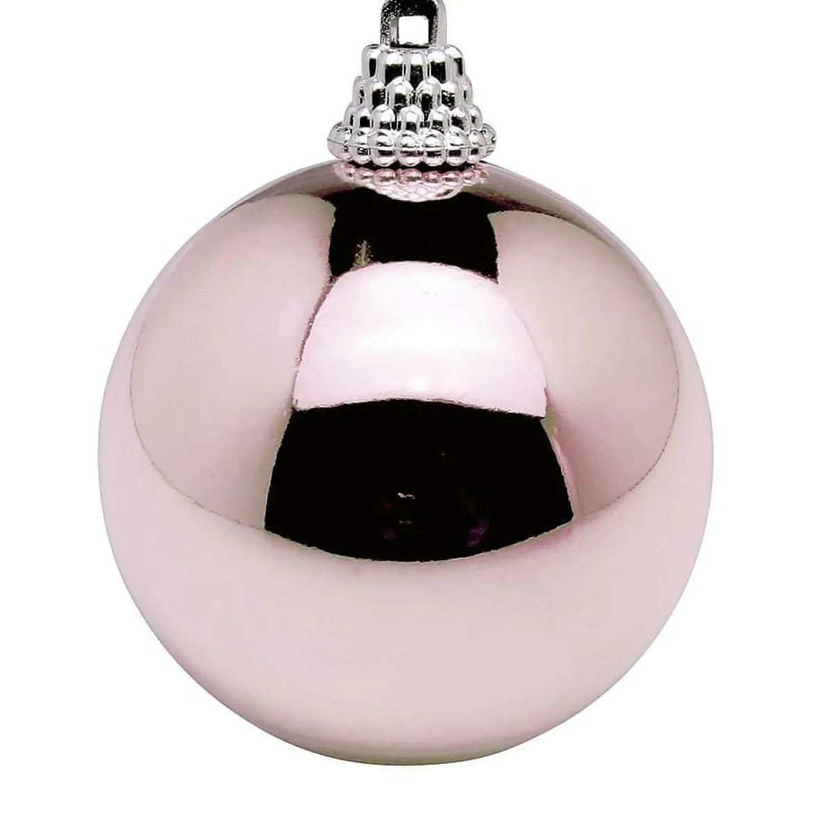 Hot DecoWoerner Glänzende, Puder Weihnachtskugeln Aus Plastik, 6 Cm Ø – 24 Stück rosa