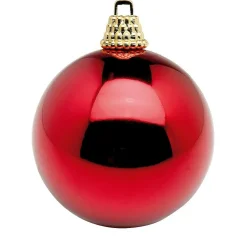 Hot DecoWoerner Glänzende, Weine Weihnachtskugeln Aus Plastik, 6 Cm Ø – 24 Stück rot