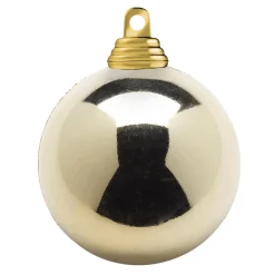 Discount DecoWoerner ene, Glänzende Weihnachtskugeln Aus Schwer Entflammbarem Kunststoff, 6 Cm Ø – 24 Stück gold
