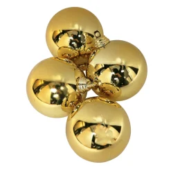 Discount DecoWoerner ene, Glänzende Weihnachtskugeln Aus Schwer Entflammbarem Kunststoff, 6 Cm Ø – 24 Stück gold