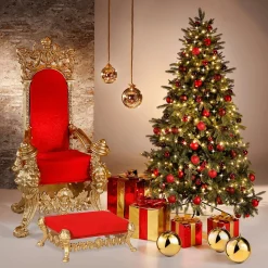 Discount DecoWoerner ene, Glänzende Weihnachtskugeln Aus Schwer Entflammbarem Kunststoff, 6 Cm Ø – 24 Stück gold