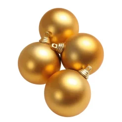 Discount DecoWoerner ene, Matte Weihnachtskugeln Aus Schwer Entflammbarem Kunststoff, 6 Cm Ø – 24 Stück gold