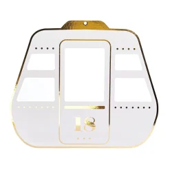Clearance DecoWoerner Gondel Display Weiß / Gold 38 X 31 Cm