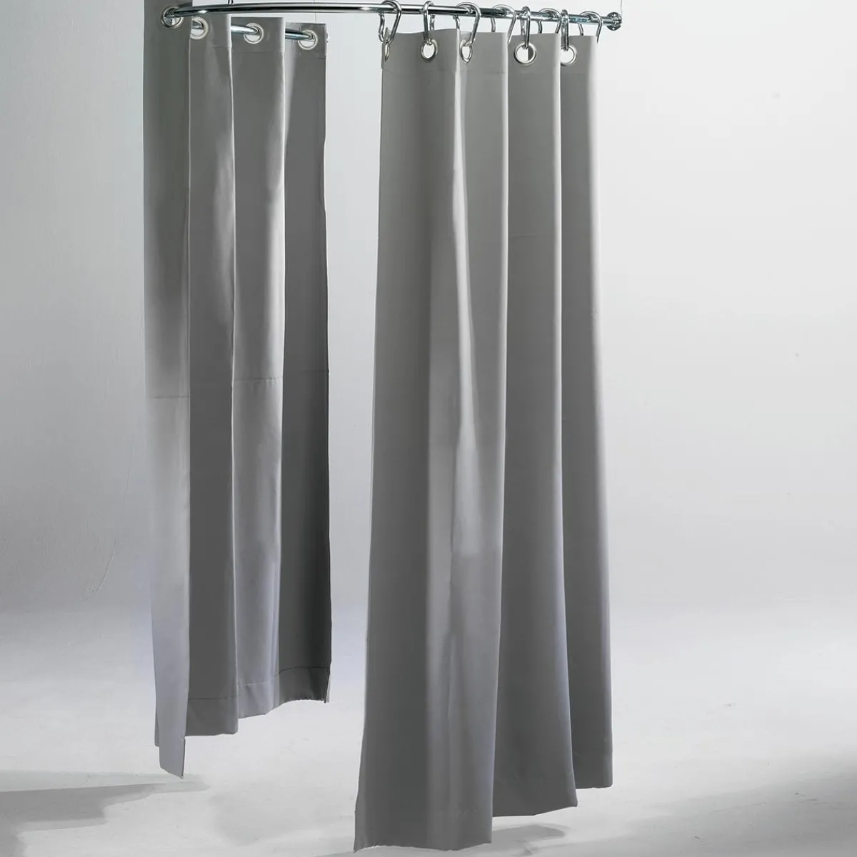 Discount DecoWoerner Halbkreis-Kabinen-Vorhang, 200 Cm Lang, Grau