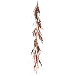 Best DecoWoerner Herbstliche Dekoranke Lampenputzergras-Mix Mit em Eukalyptus 165 Cm rot