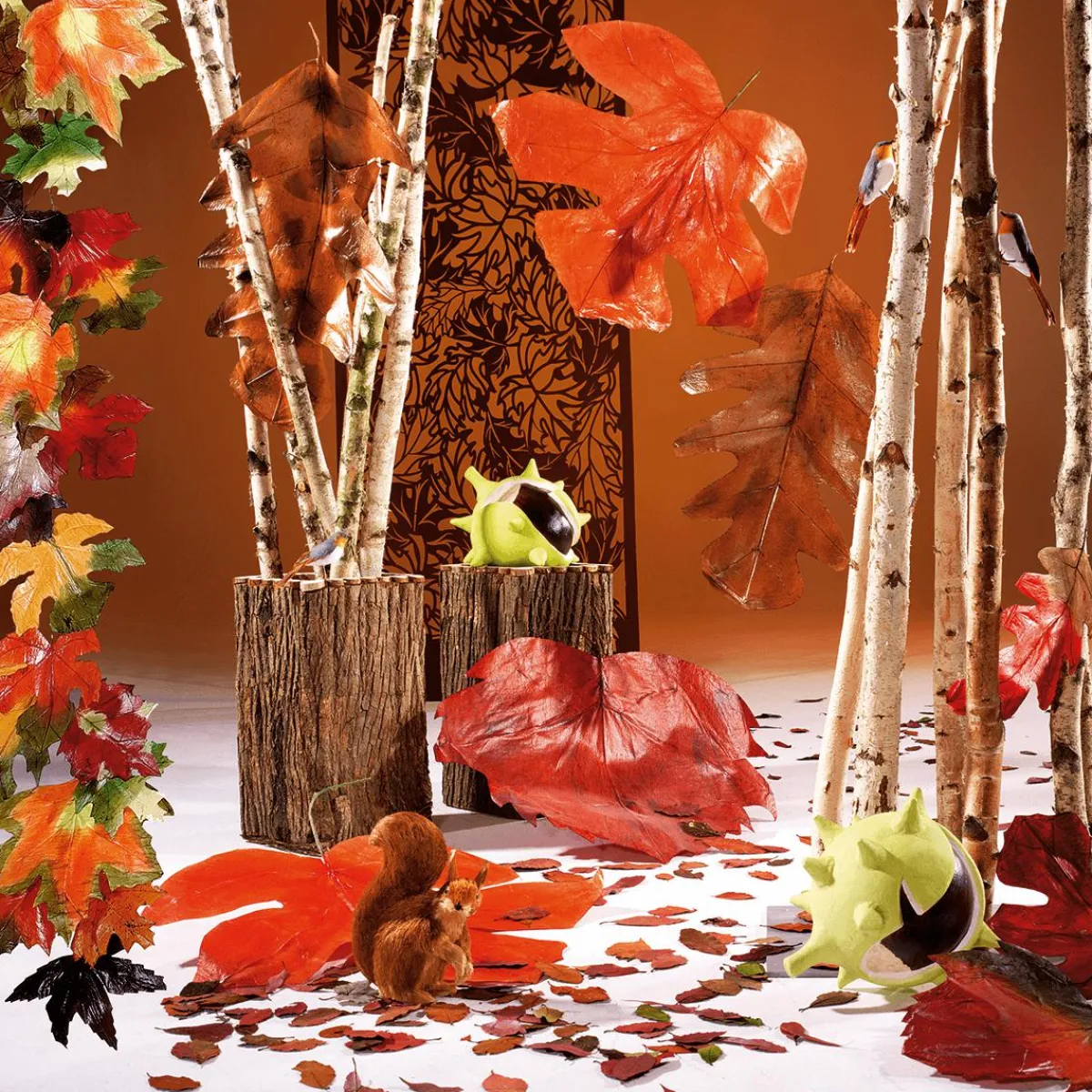 Sale DecoWoerner Herbstliche Kunstblätter 80 Cm, 3 Stück orange