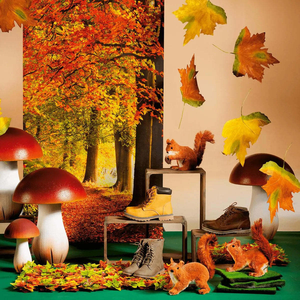 Hot DecoWoerner Herbstliche Kunstblätter 50 Cm, 4 Stück mehrfarbig