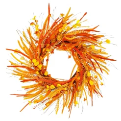 Discount DecoWoerner Herbstlicher XL Deko-Türkranz "Herbst-Mix" 55 Cm Ø Gelb orange