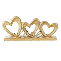 Discount DecoWoerner Herz-Holz-Aufsteller Mit Love-Buchstaben 35 X 5 X 16 Cm braun