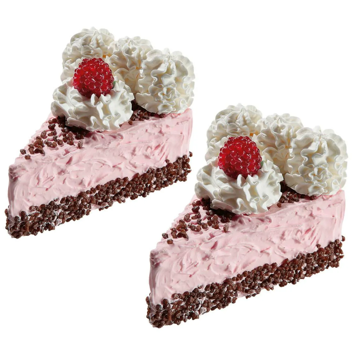 Sale DecoWoerner Himbeertorten Lebensmittel-Attrappe, Pack à 2 Stück rosa