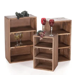 Best DecoWoerner Holz Deko Regale 3 Stück, 50 Cm, 65 Cm, 70 Cm Hoch Naturholz