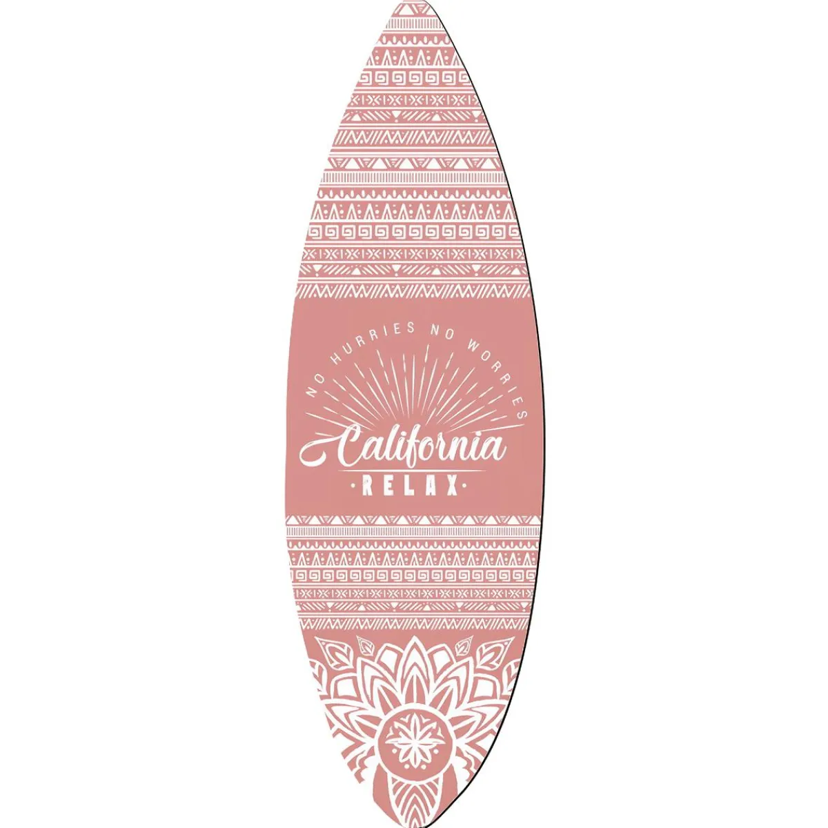 New DecoWoerner Holz Deko Surfbrett In Boho Stil, , 160 Cm rosa