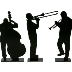 New DecoWoerner Holzaufsteller "Kubanische Musiker" 50 Cm schwarz