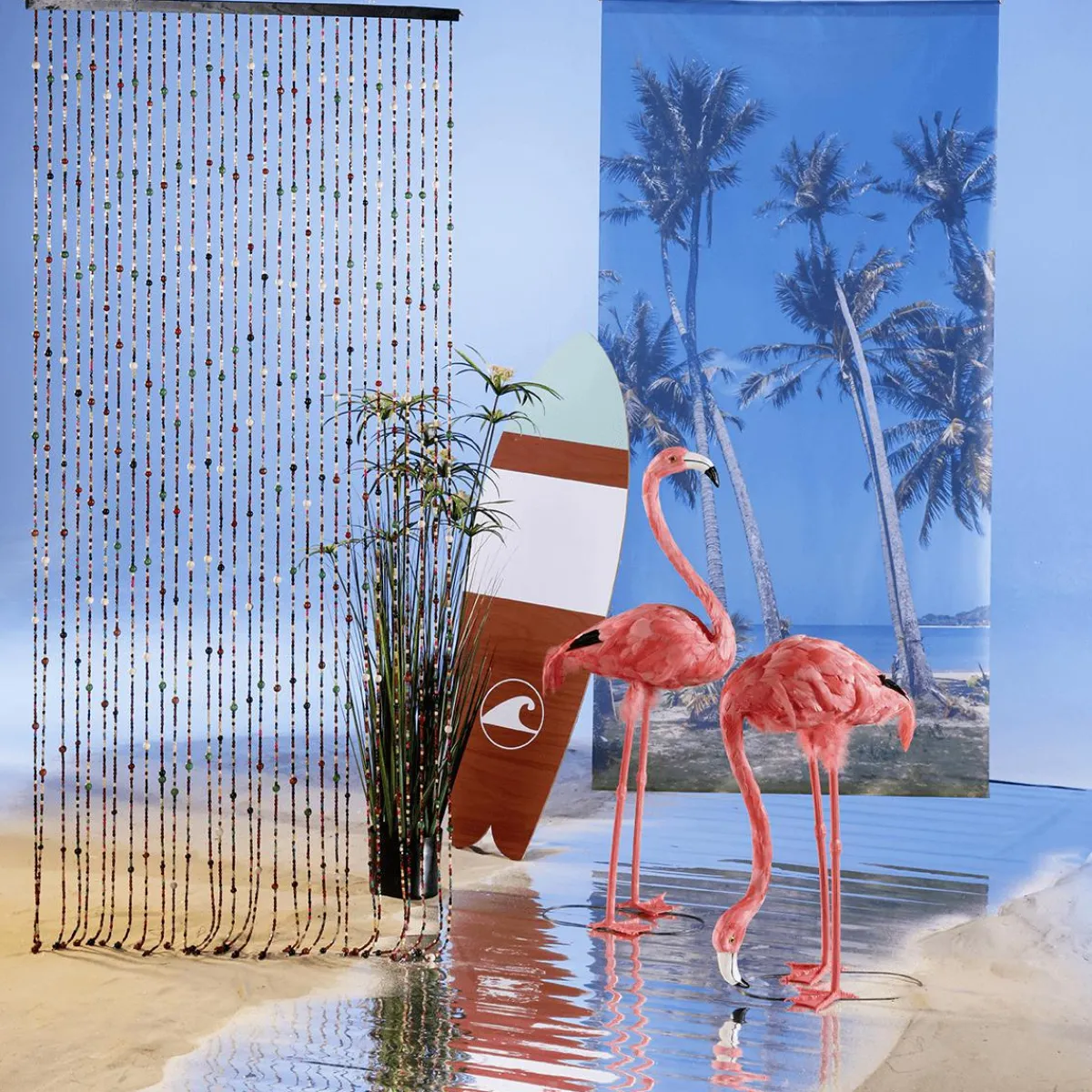 New DecoWoerner Holzdisplay "Surfboard" 130 X 40 Cm mehrfarbig
