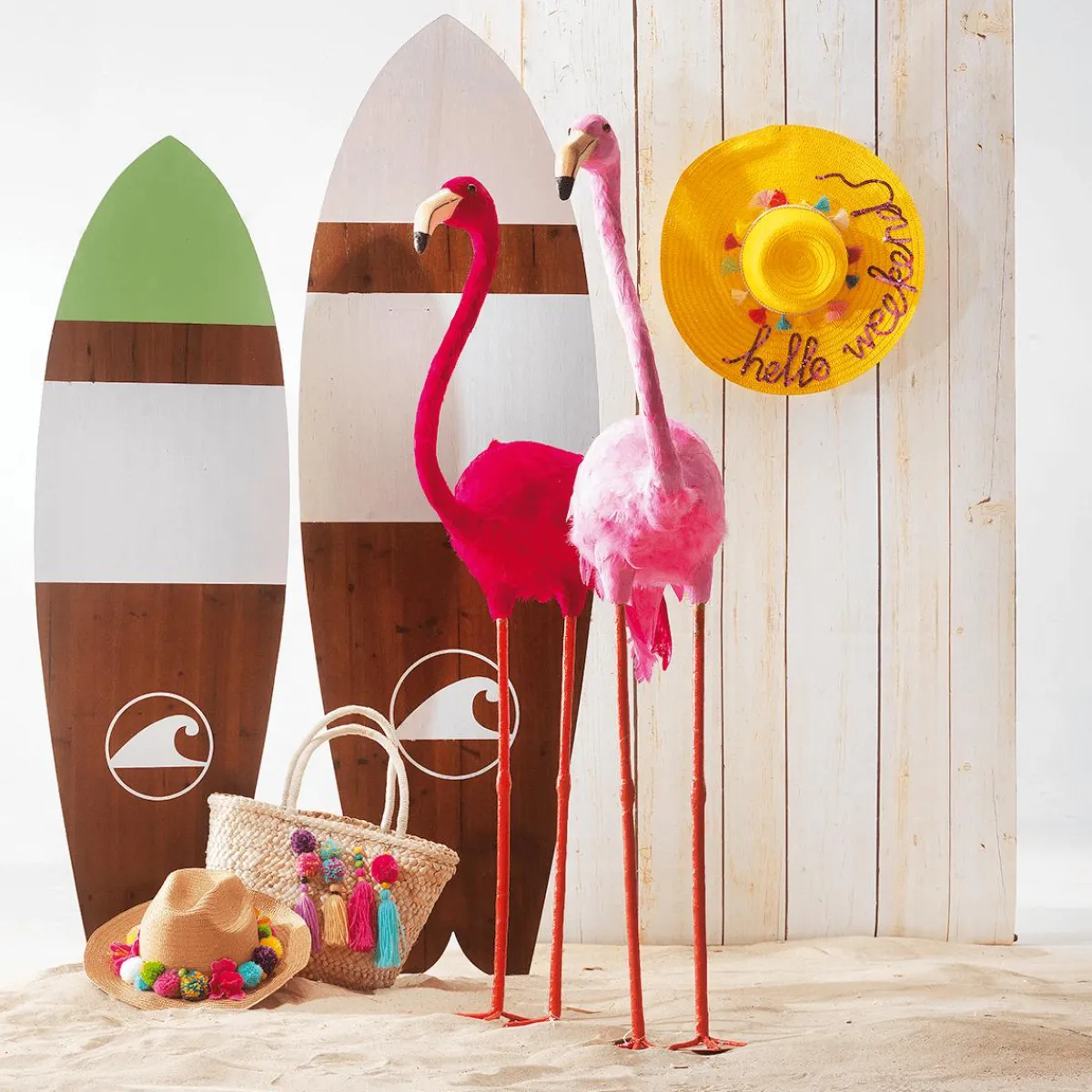 New DecoWoerner Holzdisplay "Surfboard" 130 X 40 Cm mehrfarbig