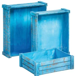 Clearance DecoWoerner Holzkisten-Satz, Hell blau