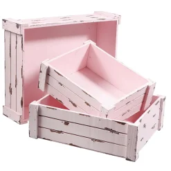 Clearance DecoWoerner Holzkisten-Satz, rosa
