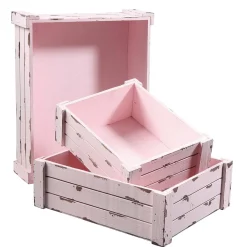 Clearance DecoWoerner Holzkisten-Satz, rosa