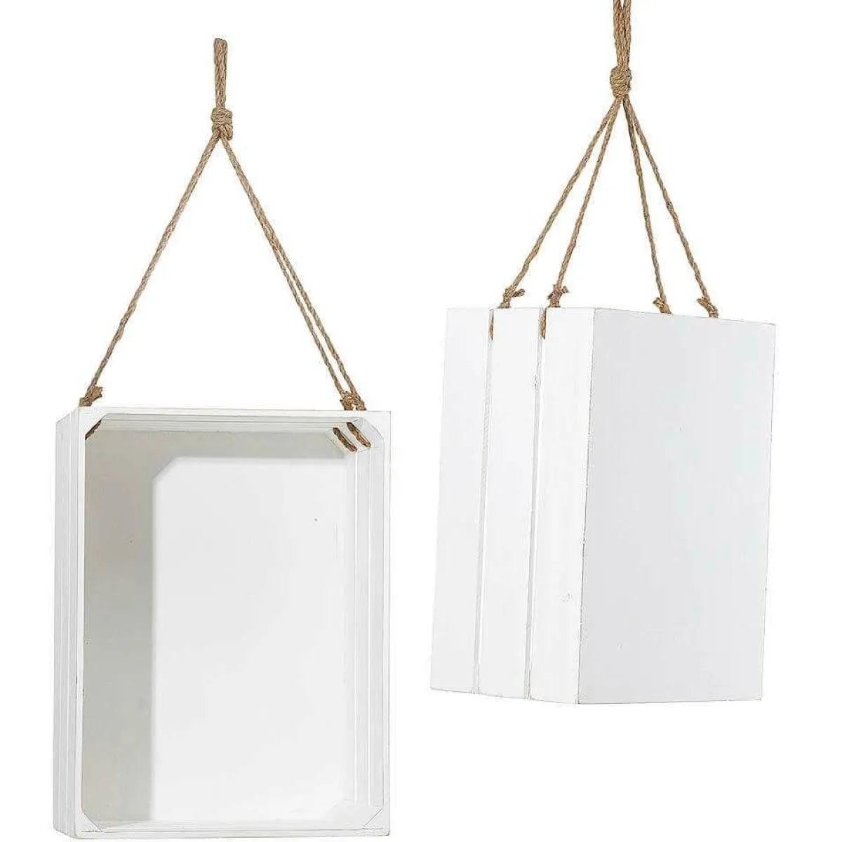 Discount DecoWoerner Holzkisten-Satz, 2tlg. 43/48 Cm weiß