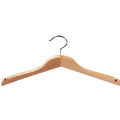 DecoWoerner Holz-Kleiderbügel Mit Kerben, Gerade 45 Cm, 1 Pack à 5 Stück Beige