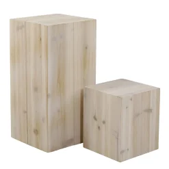 New DecoWoerner Holz-Minisäulen Set Natur Beige
