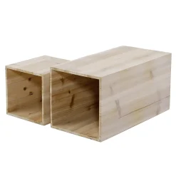 New DecoWoerner Holz-Minisäulen Set Natur Beige