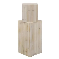New DecoWoerner Holz-Minisäulen Set Natur Beige