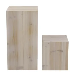New DecoWoerner Holz-Minisäulen Set Natur Beige