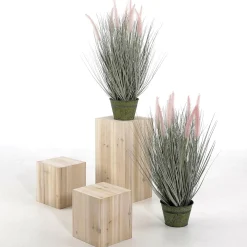 New DecoWoerner Holz-Minisäulen Set Natur Beige