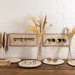 Clearance DecoWoerner Holzscheibendisplay Bedruckt 18 X 40 Cm braun