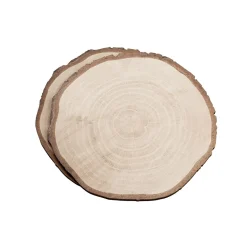 DecoWoerner Holzscheibendisplay Bedruckt 23 Cm Ø 2er Set braun