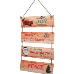 DecoWoerner Holzschild-Hänger "X-Mas", 79 Cm Lang braun