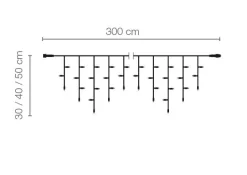 Discount DecoWoerner Icicle-Light Lichterkette 300 Cm IP44, Schwarz