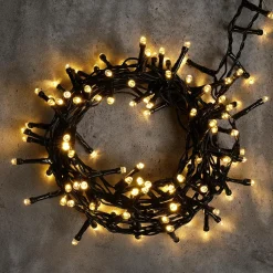 Hot DecoWoerner 3in1 Lichterkette: Bunt, Warm Gelb Oder Im Wechsel Blinkende LED Lichterkette Mit Timer, Für Außen, 16 M mehrfarbig