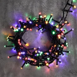 Hot DecoWoerner 3in1 Lichterkette: Bunt, Warm Gelb Oder Im Wechsel Blinkende LED Lichterkette Mit Timer, Für Außen, 16 M mehrfarbig