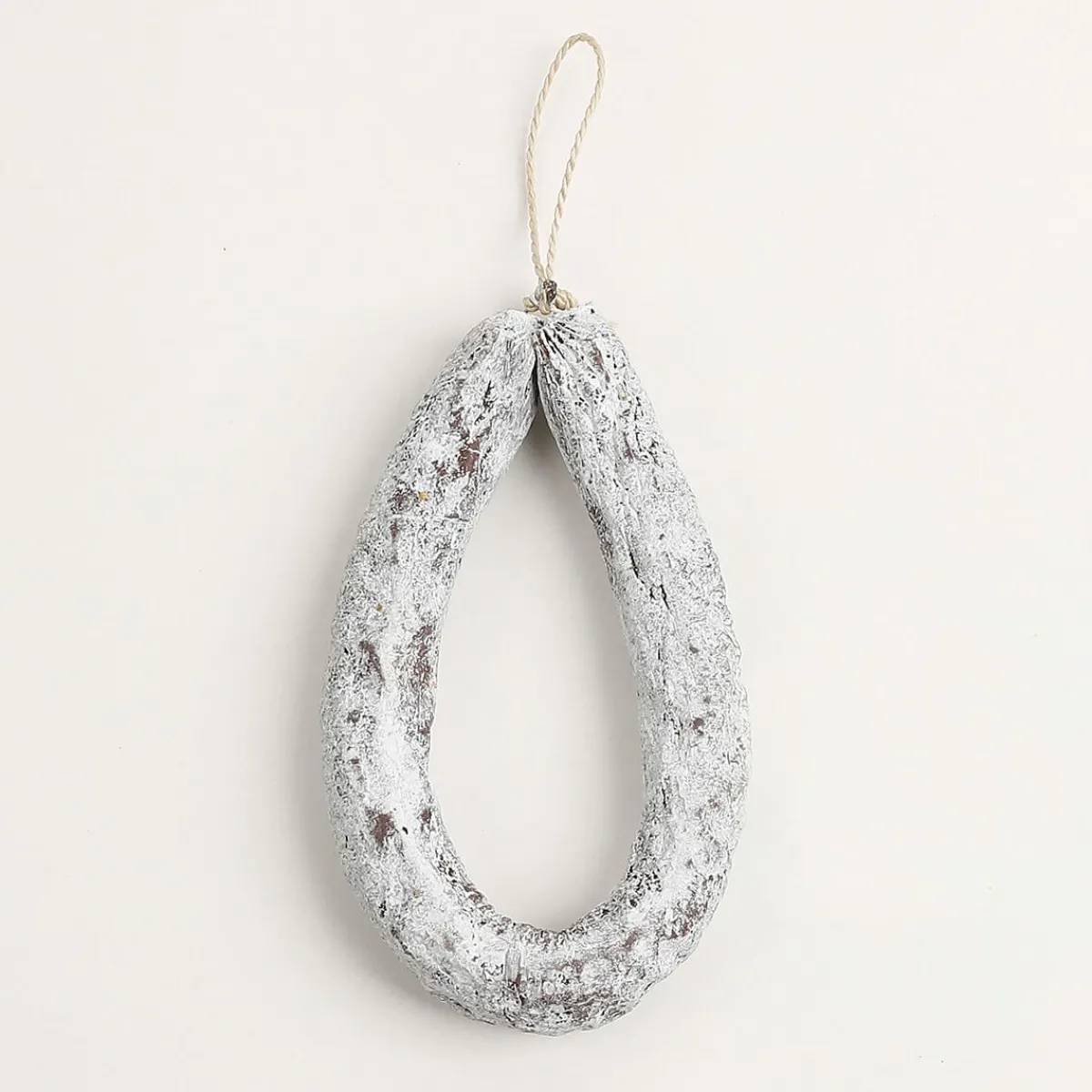 DecoWoerner Italienischer Salami Ring Lebensmittel-Attrappe 23 Cm weiß