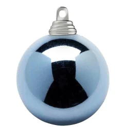 DecoWoerner Jeanse, Glänzende Weihnachtskugeln Aus Schwer Entflammbarem Kunststoff, 6 Cm Ø – 24 Stück blau