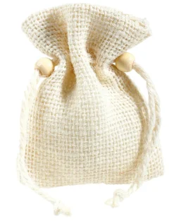 New DecoWoerner Jutesäckchen, 10 Cm, Creme 10 Stück weiß