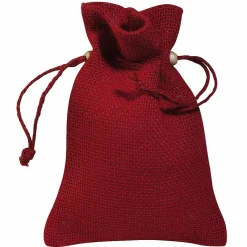 Discount DecoWoerner Jutesäckchen, 18 Cm, 10 Stück rot
