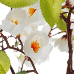 DecoWoerner Kirschblüten-Kunstbaum Mit Standplatte 120 Cm weiß