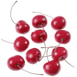 Discount DecoWoerner Kirschen Lebensmittel-Attrappen, Pack à 24 Stück rot