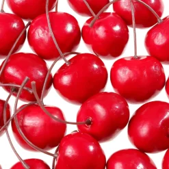 Discount DecoWoerner Kirschen Lebensmittel-Attrappen, Pack à 24 Stück rot