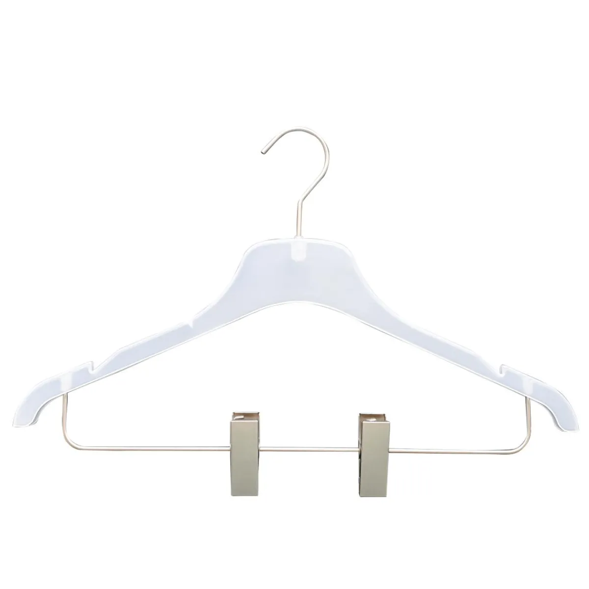 Online DecoWoerner Kleiderbügel 42 Cm Frosted Mit Kerben Und Klammersteg 50 Stück weiß