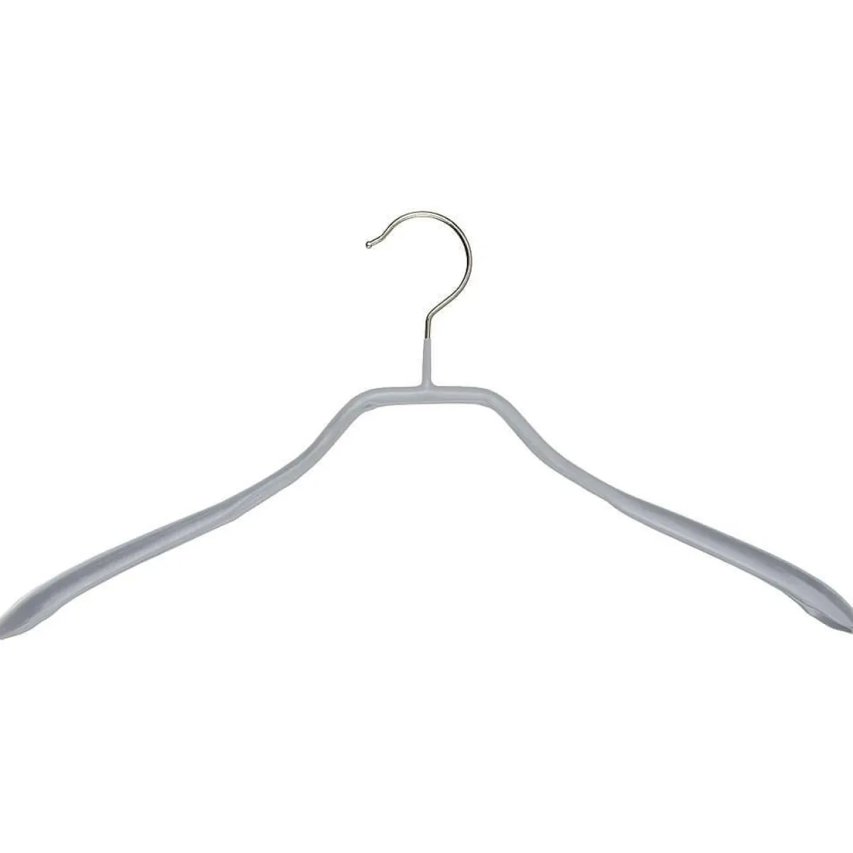 Outlet DecoWoerner Kleiderbügel Anti-Rutsch, Extra Breit 46 Cm, silber