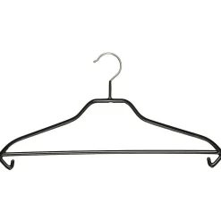 Discount DecoWoerner Kleiderbügel Mit Steg Anti-Rutsch 40 Cm, , 1 Pack à 10 Stück schwarz