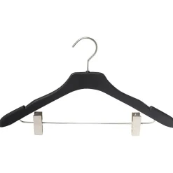 Clearance DecoWoerner Kleiderbügel Soft Touch Mit Klammersteg 45 Cm, 1 Pack à 10 Stück schwarz