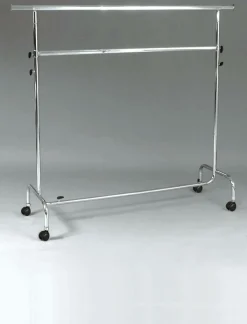 Best DecoWoerner Kleiderständer Mit Rollen Höhenverstellbar 150 Cm silber